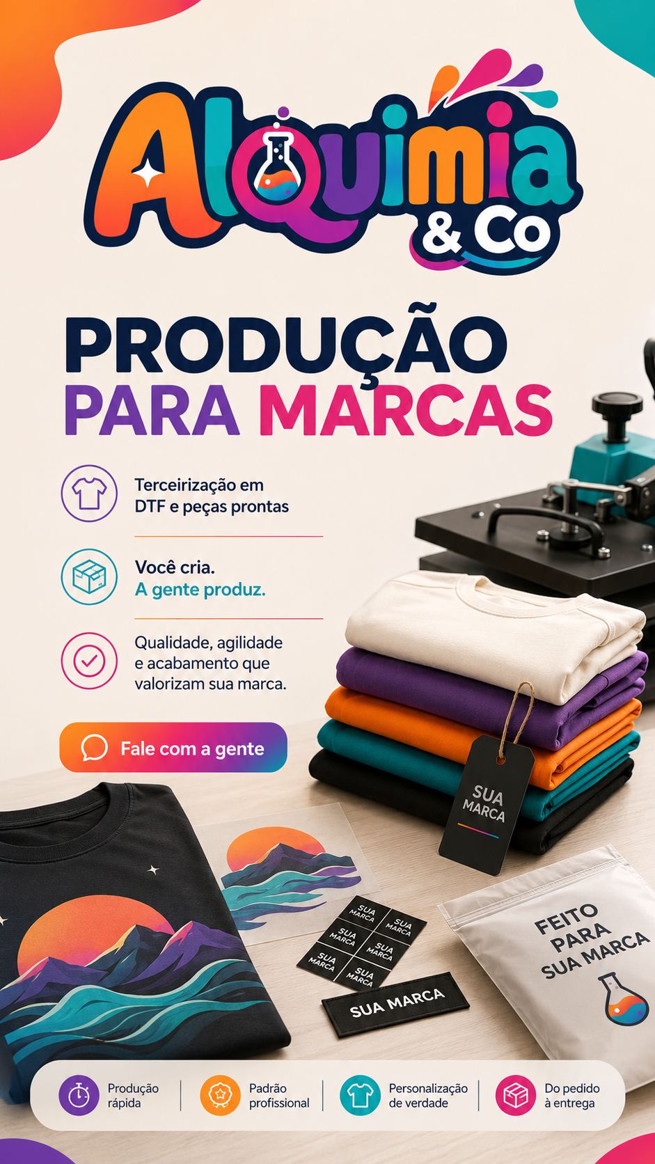 Moletons e peças especiais personalizadas dobradas